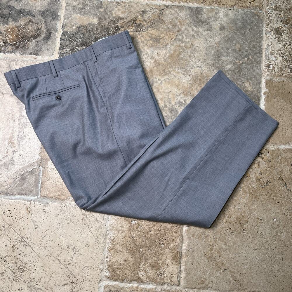 Zanella Pants Mens 38 x 28 Devon Charcoal Gray Virgin Wool Dress Trousers Italy